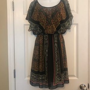 Paisley Midi Dress size 10 Coldwater Creek black